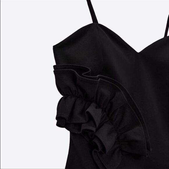 Zara black ruffle bodysuit NWT - Picture 5 of 6